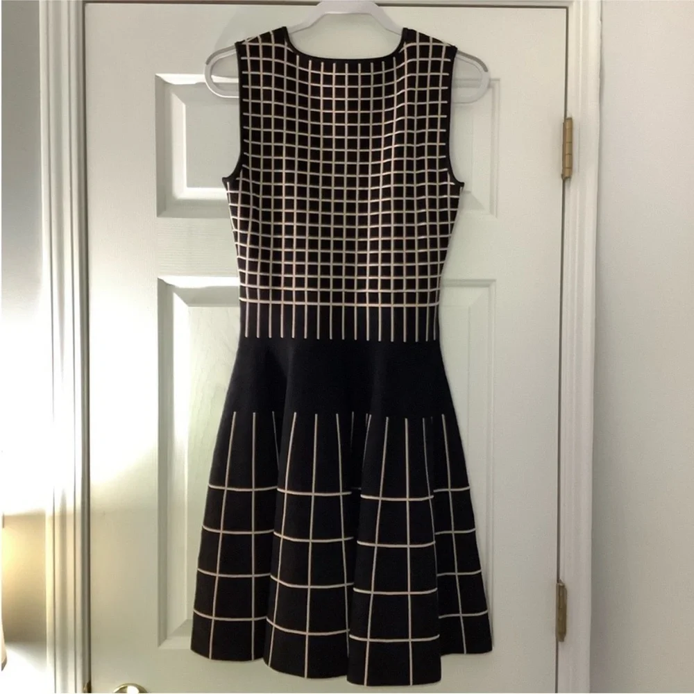 Kate Spade Madison Ave Collection Windowpane Knit Fit & Flare Dress Size S